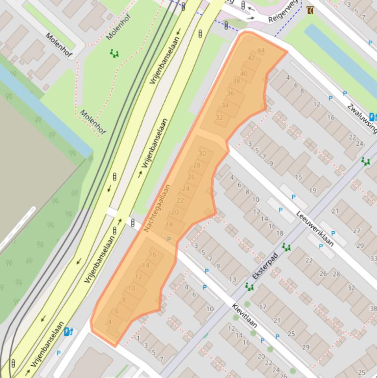 Kaart van postcodegebied 2289EH.