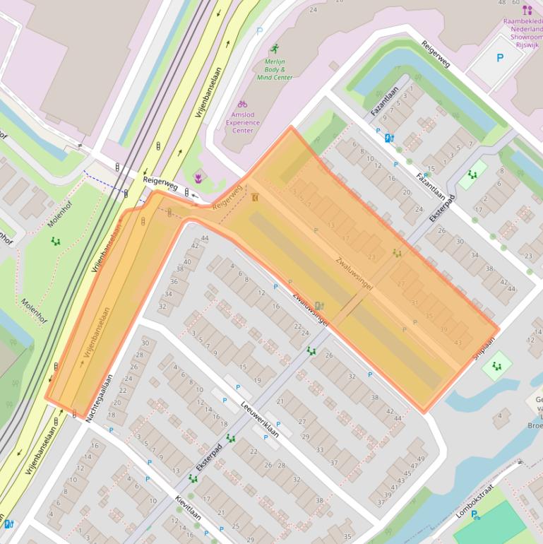 Kaart van postcodegebied 2289EP.