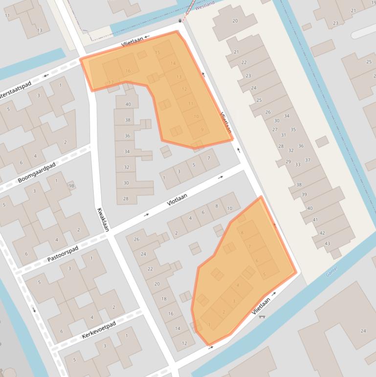 Kaart van postcodegebied 2291AX.