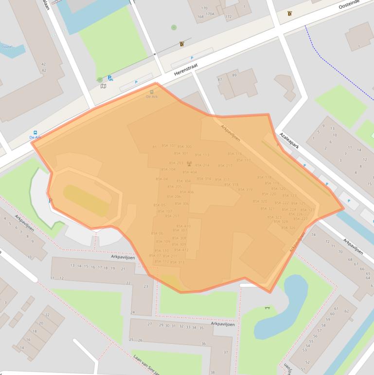 Kaart van postcodegebied 2291BD.