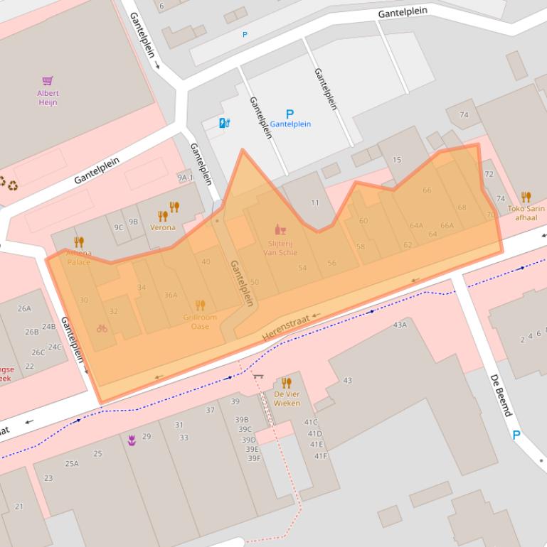 Kaart van postcodegebied 2291BH.