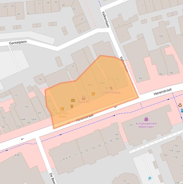 Kaart van postcodegebied 2291BJ.