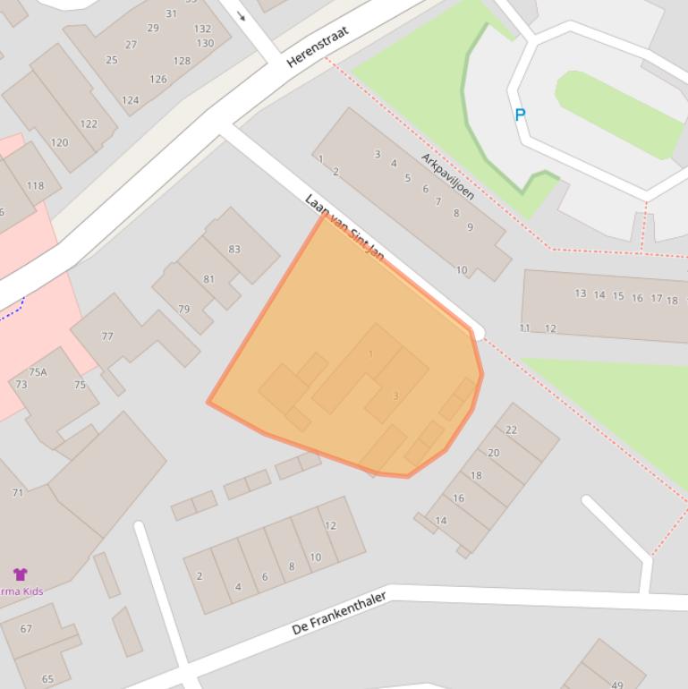 Kaart van postcodegebied 2291BN.