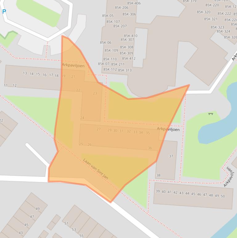 Kaart van postcodegebied 2291BS.