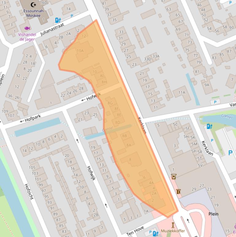 Kaart van postcodegebied 2291CG.