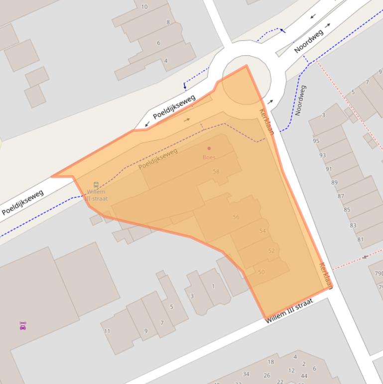 Kaart van postcodegebied 2291CJ.