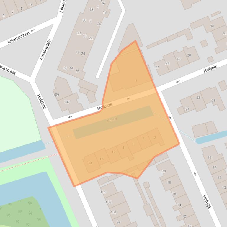 Kaart van postcodegebied 2291CT.