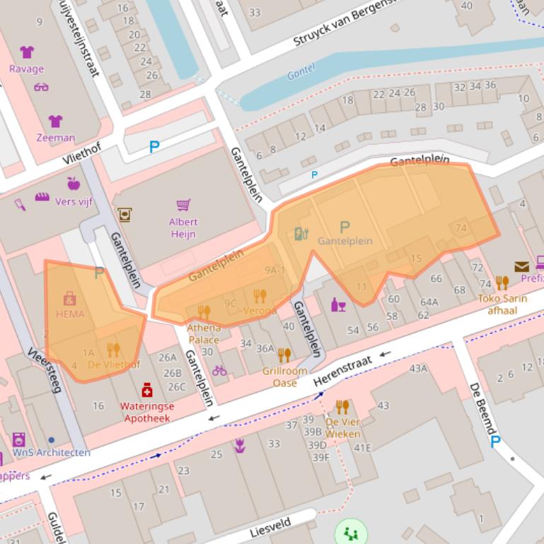 Kaart van postcodegebied 2291CW.