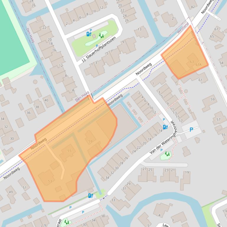 Kaart van postcodegebied 2291EB.