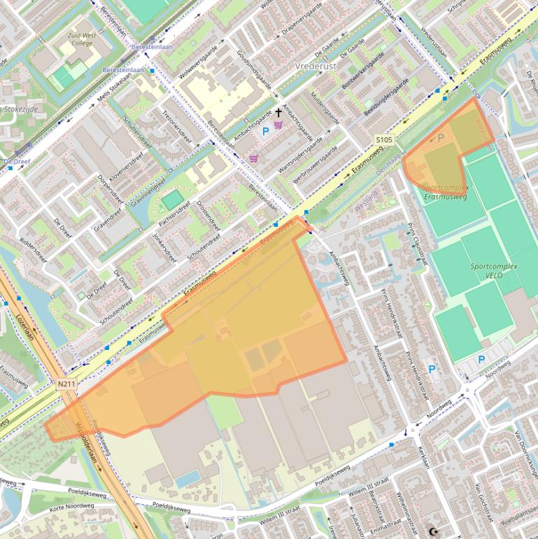 Kaart van postcodegebied 2291EK.