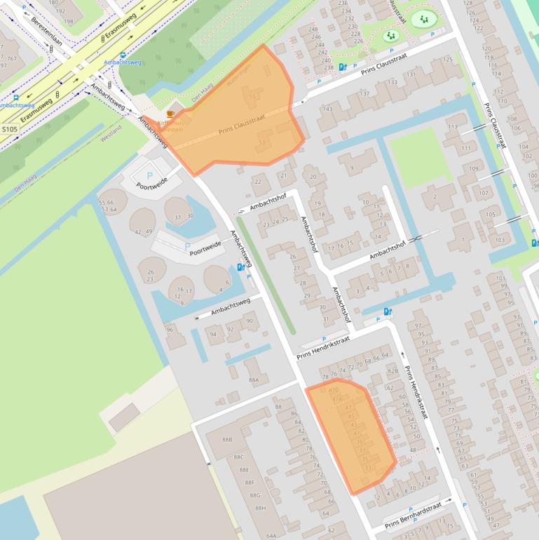 Kaart van postcodegebied 2291EW.