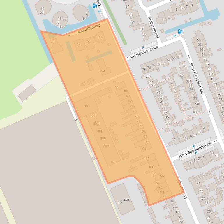 Kaart van postcodegebied 2291EZ.