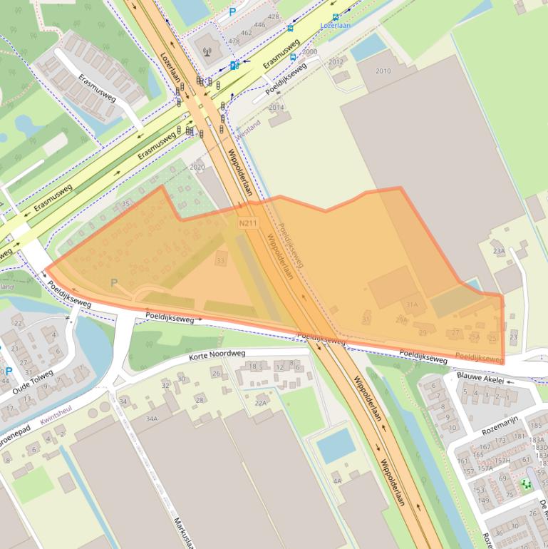 Kaart van postcodegebied 2291GB.