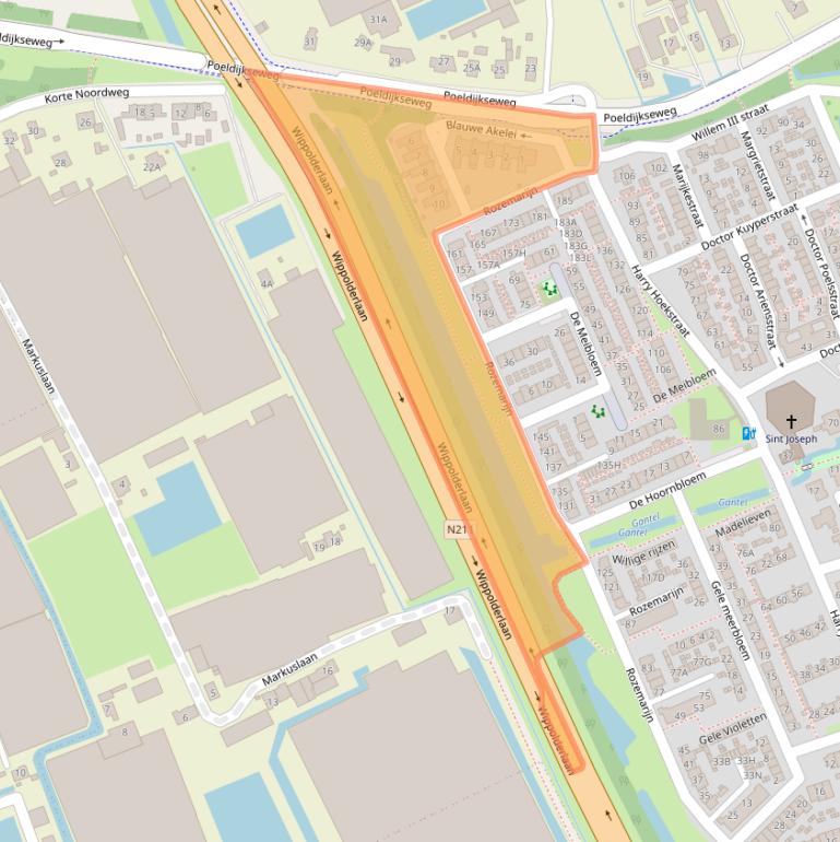 Kaart van postcodegebied 2291GH.