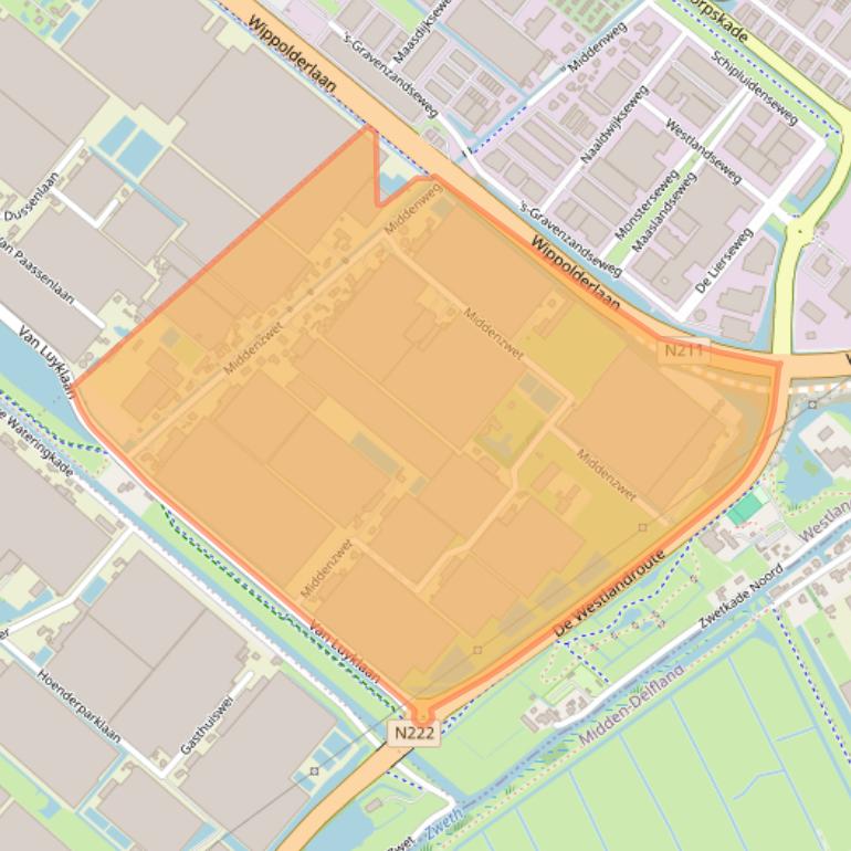 Kaart van postcodegebied 2291HM.