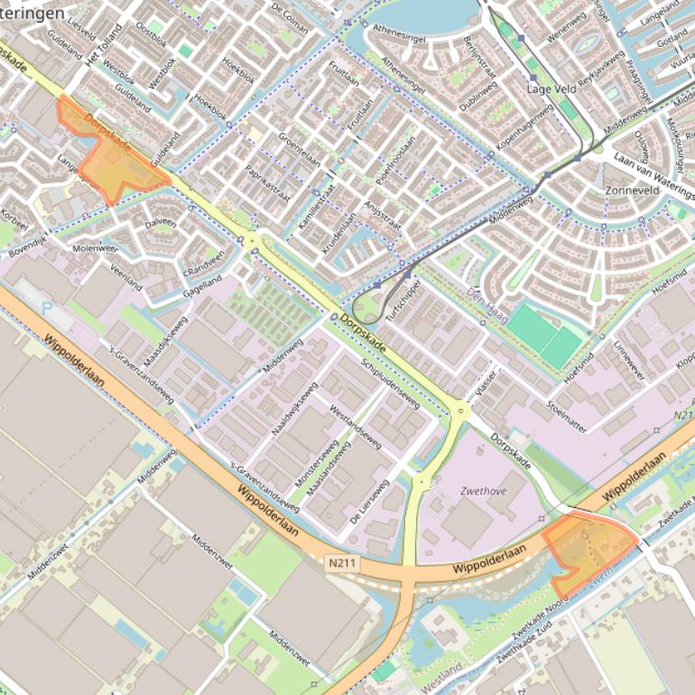 Kaart van postcodegebied 2291HP.