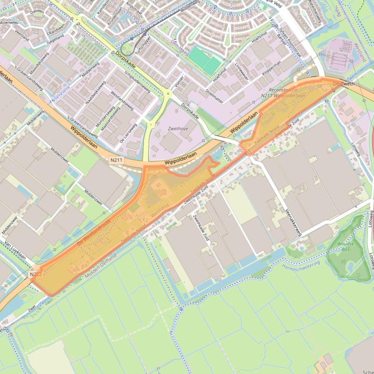 Kaart van postcodegebied 2291HZ.