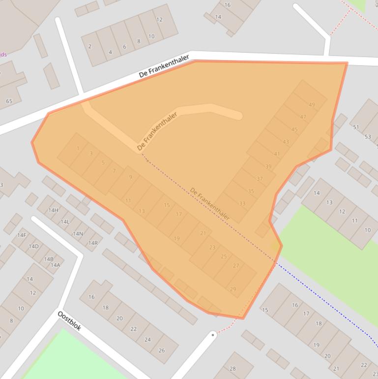 Kaart van postcodegebied 2291JA.