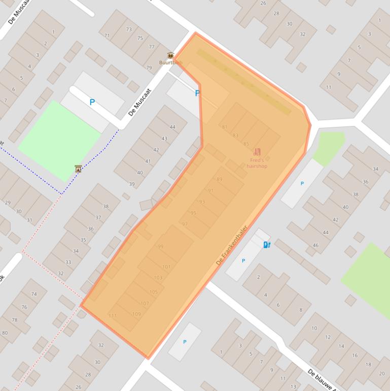 Kaart van postcodegebied 2291JC.