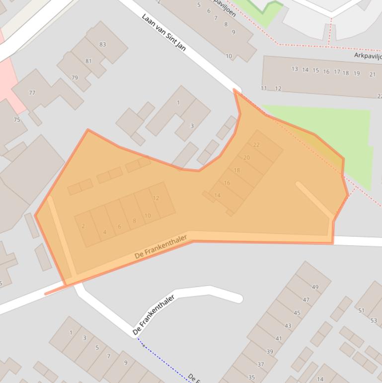 Kaart van postcodegebied 2291JD.