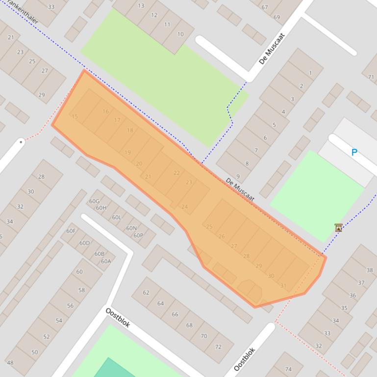 Kaart van postcodegebied 2291JH.