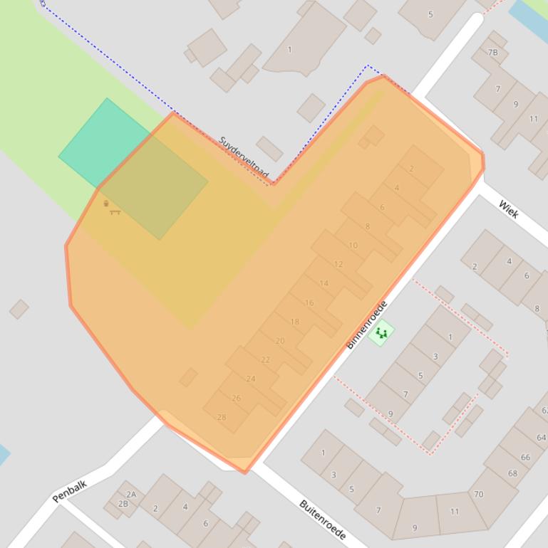 Kaart van postcodegebied 2291KB.