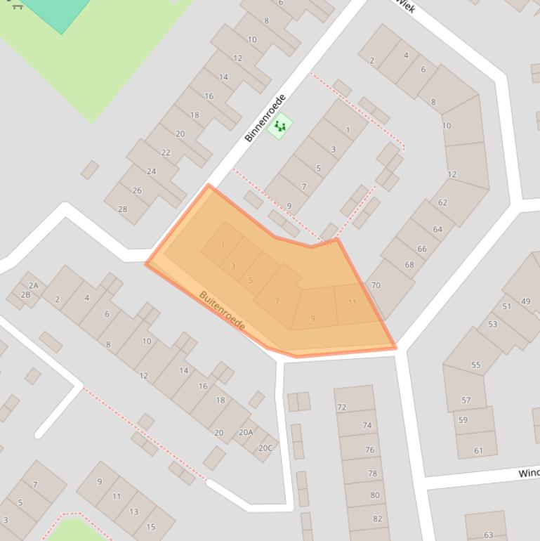 Kaart van postcodegebied 2291KC.