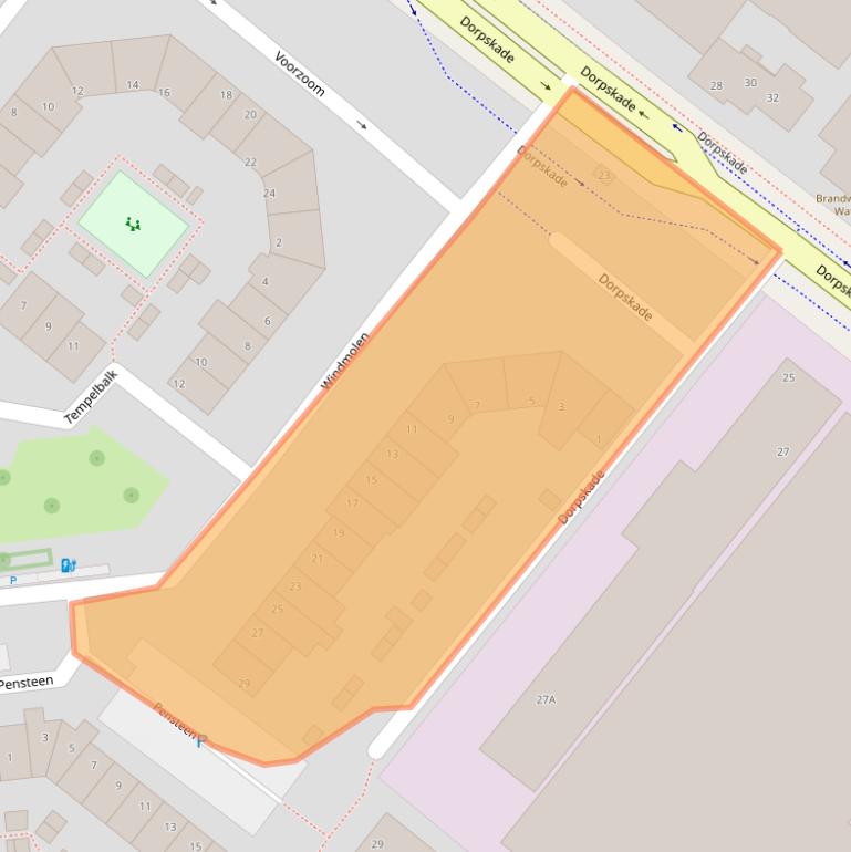 Kaart van postcodegebied 2291KJ.