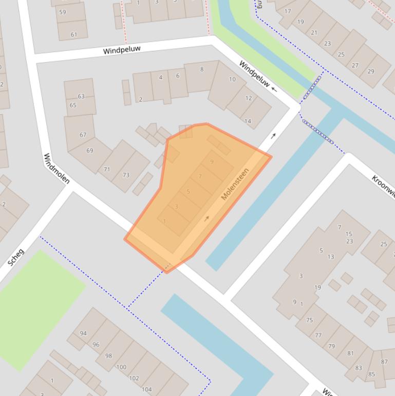 Kaart van postcodegebied 2291KN.