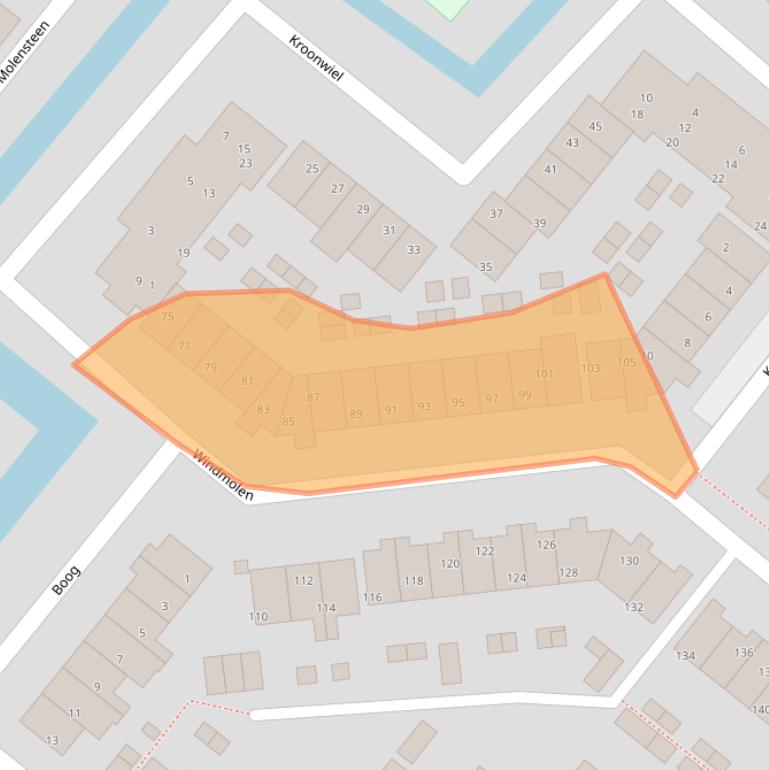 Kaart van postcodegebied 2291KV.