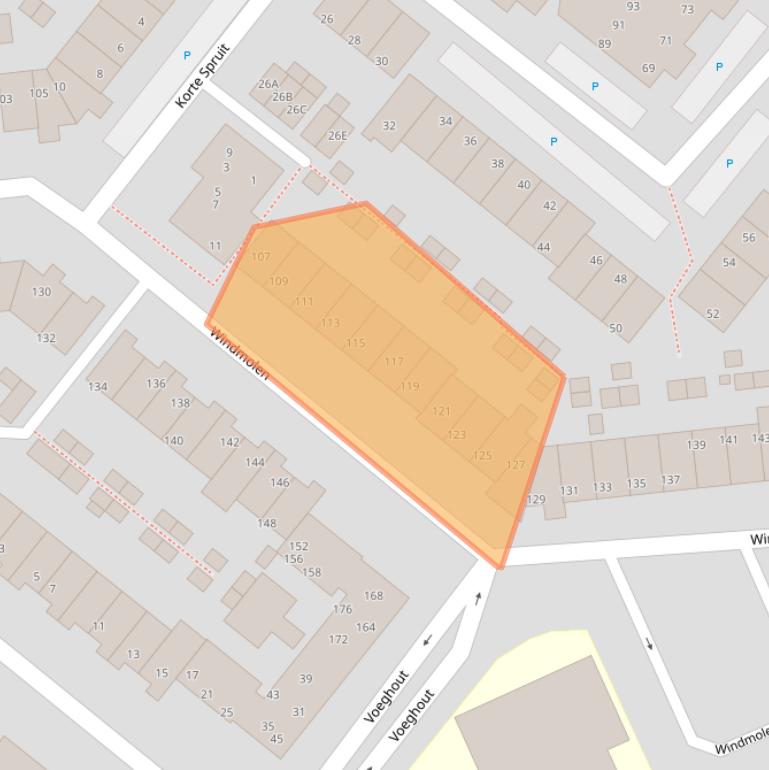 Kaart van postcodegebied 2291KW.