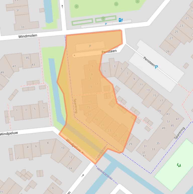 Kaart van postcodegebied 2291LH.