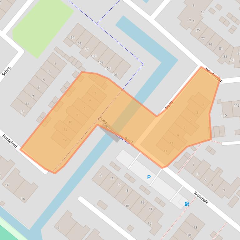 Kaart van postcodegebied 2291MG.
