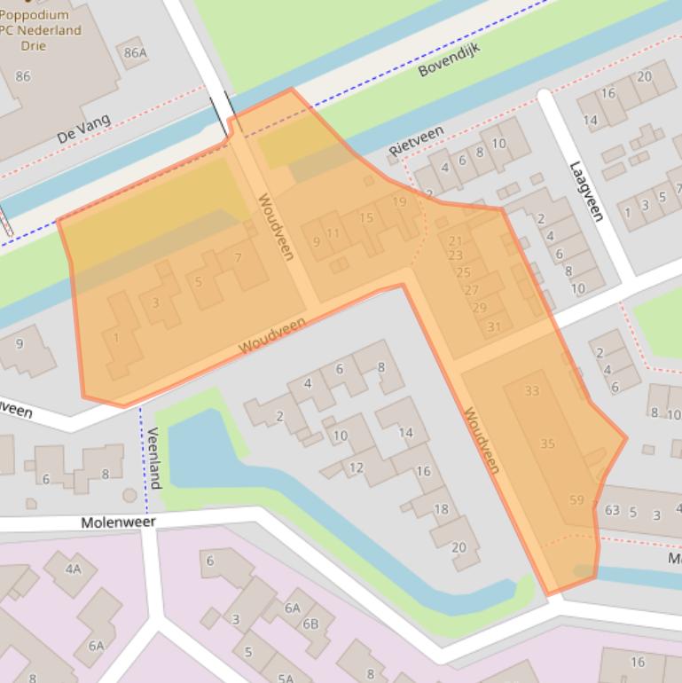 Kaart van postcodegebied 2291ND.