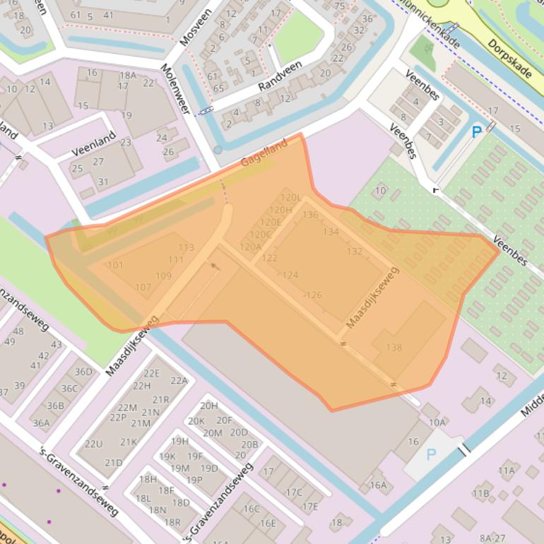 Kaart van postcodegebied 2291PJ.