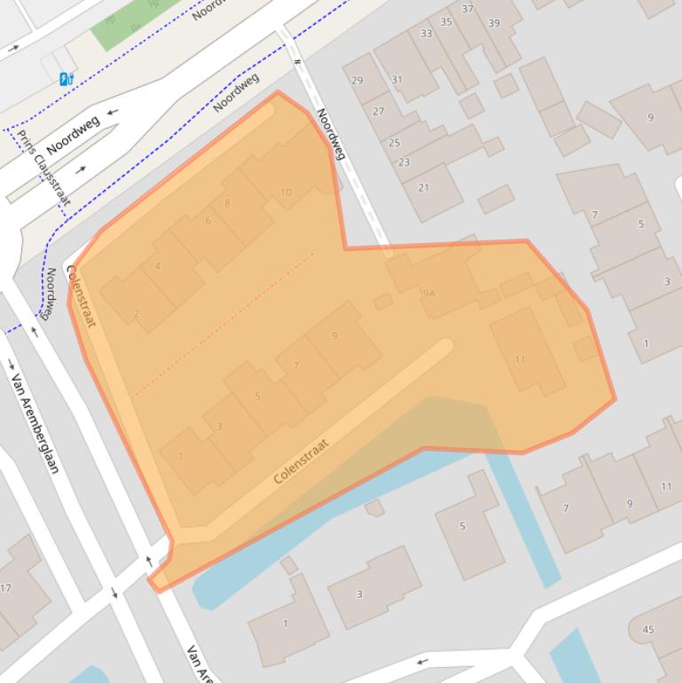 Kaart van postcodegebied 2291RA.