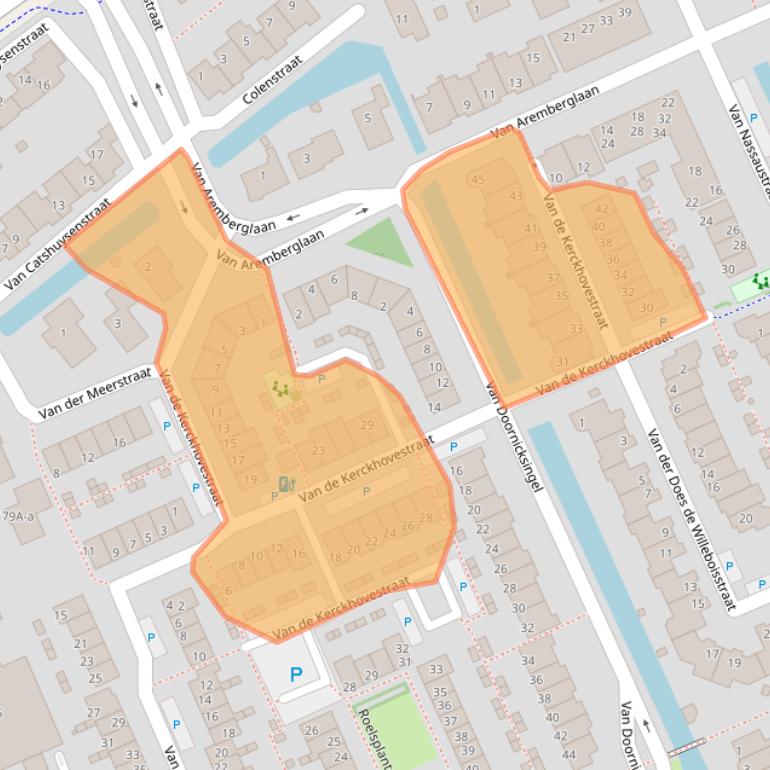 Kaart van postcodegebied 2291RE.