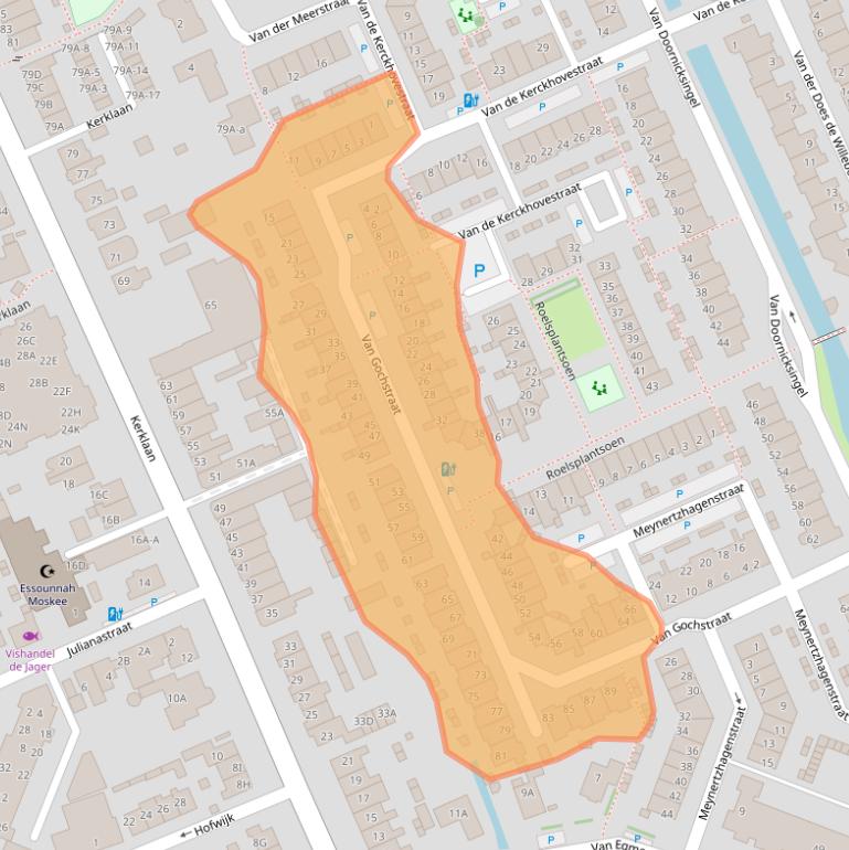 Kaart van postcodegebied 2291RJ.