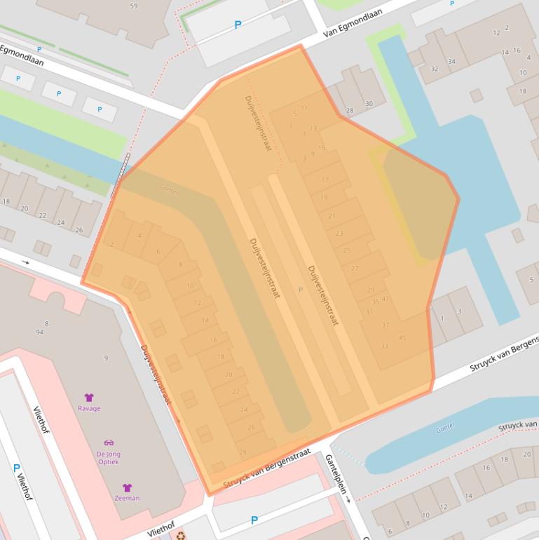 Kaart van postcodegebied 2291RV.