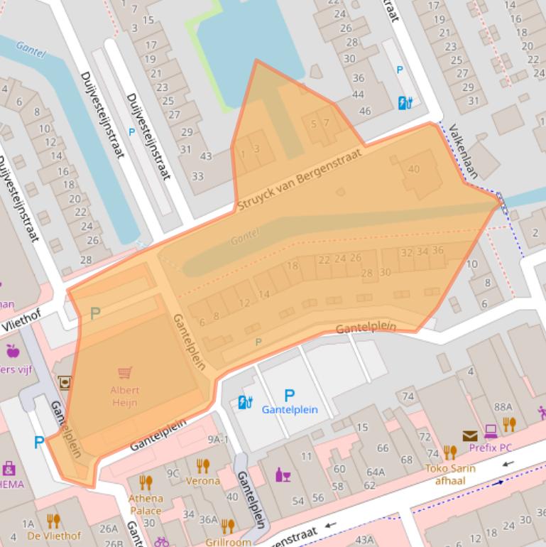 Kaart van postcodegebied 2291RW.