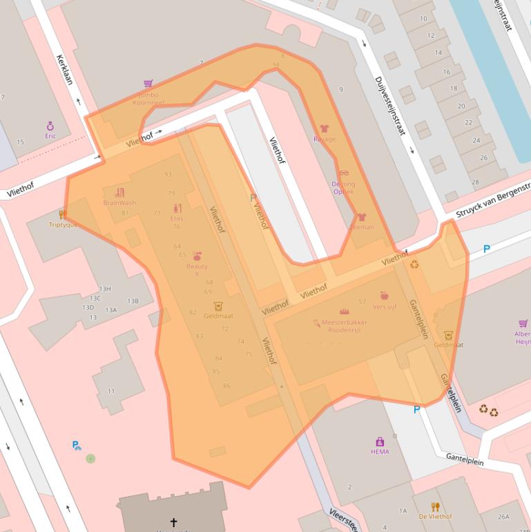 Kaart van postcodegebied 2291RZ.