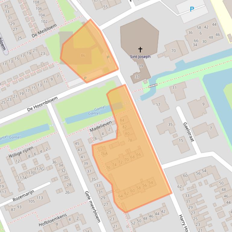 Kaart van postcodegebied 2291SR.