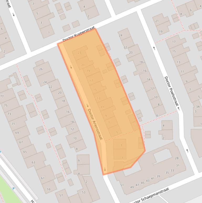 Kaart van postcodegebied 2291TB.