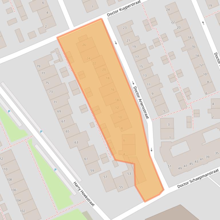 Kaart van postcodegebied 2291TC.