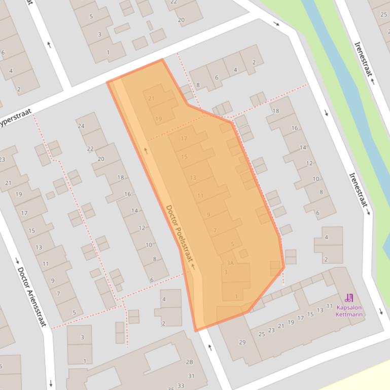 Kaart van postcodegebied 2291TD.