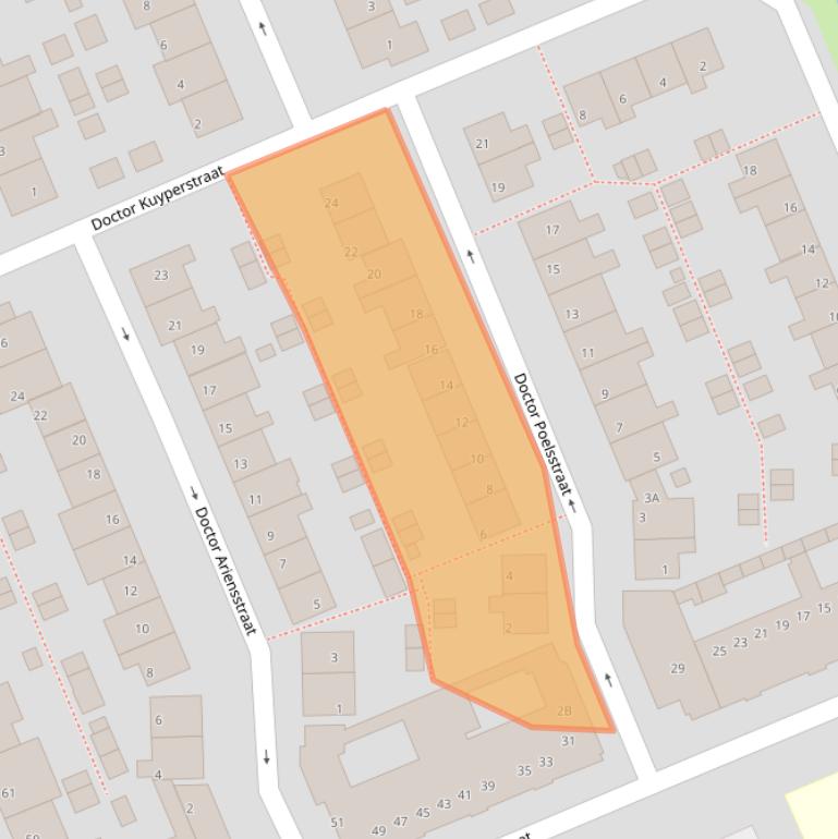 Kaart van postcodegebied 2291TE.