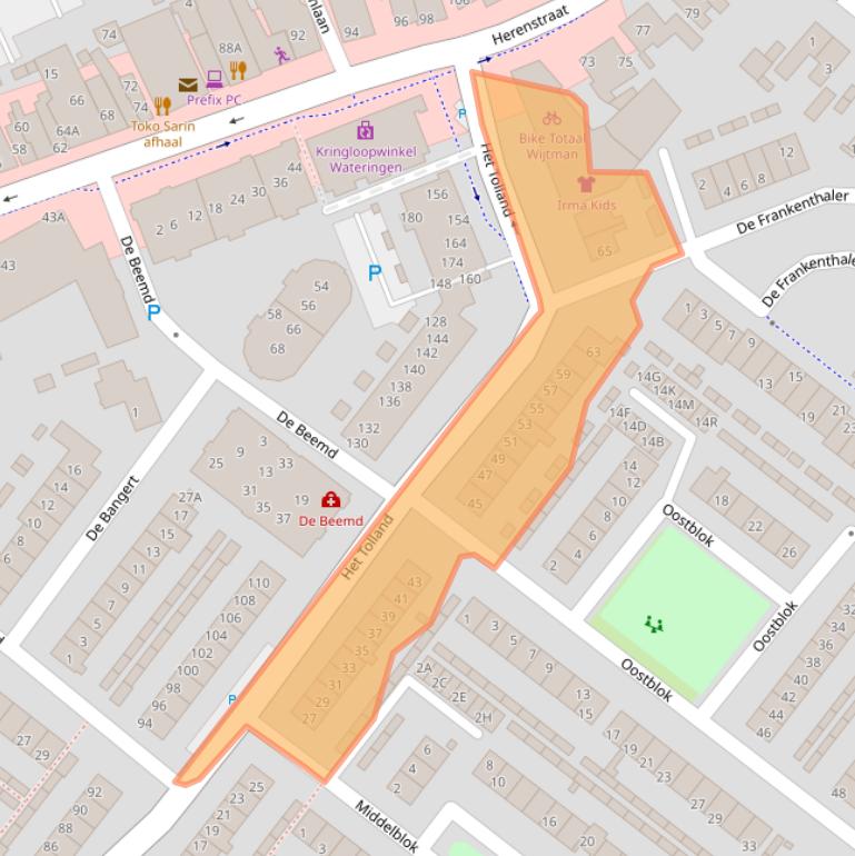 Kaart van postcodegebied 2291VR.