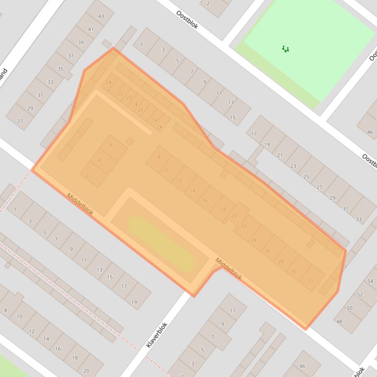 Kaart van postcodegebied 2291XG.