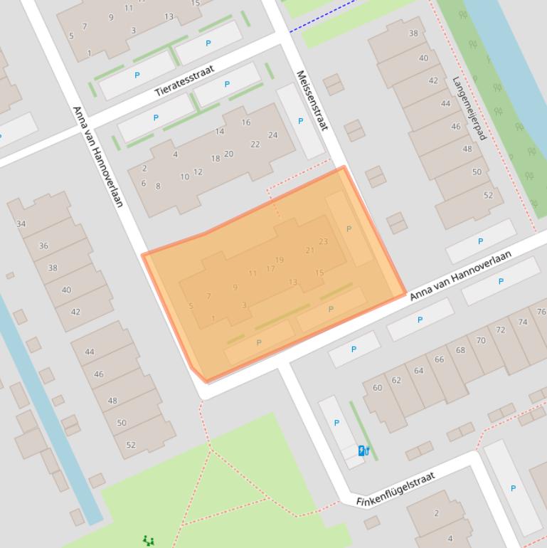 Kaart van postcodegebied 2291ZE.