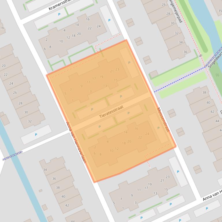 Kaart van postcodegebied 2291ZJ.